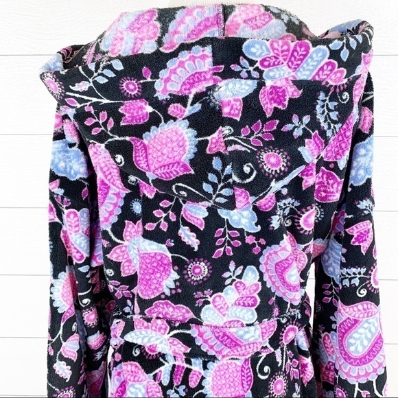 Vera Bradley Hooded Fleece Bathrobe Robe Alpine Floral Cottagecore - Picture 7 of 11